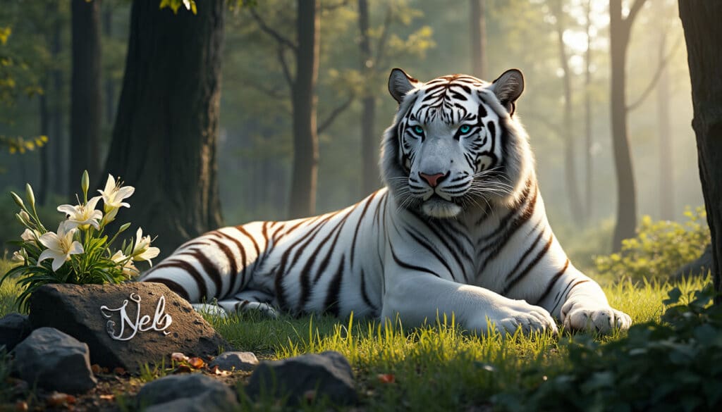 vaarwel aan neb, een zeldzame witte tijger van 17 jaar die in texas is overleden. deze indrukwekkende kattengroothandels werd gered van illegale handel en leefde een leven vol zorg en liefde. ontdek het verhaal van neb en zijn onvergetelijke impact.