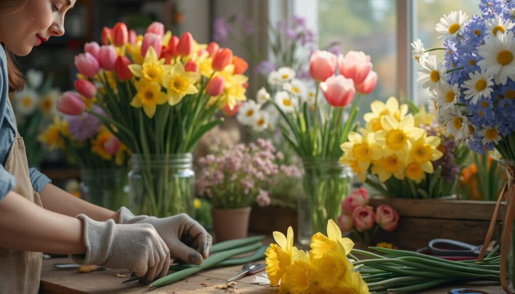 ontdek de eenvoudige truc die bloemisten aanbevelen voor het voorbereiden van je narcissen voordat je ze toevoegt aan je lentebloemstuk. voorkom dat je andere bloemen beschadigt met deze handige tips!