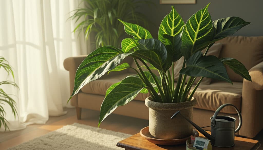 ontdek de redenen waarom de dieffenbachia zijn bladeren laat hangen en leer effectieve oplossingen om je plant gezond en gelukkig te houden.